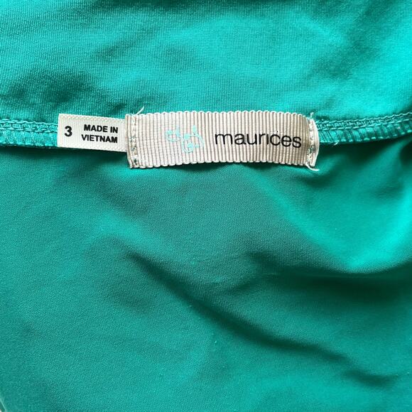 Maurices Green Tank Top with Beaded Neckline Size 3 - Picture 3 of 14